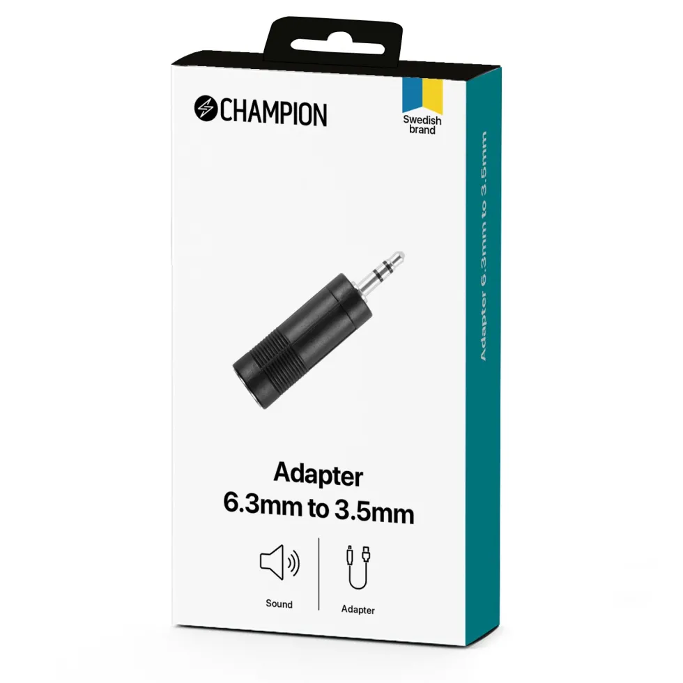 Adapter Champion 6,3mm hona till 3,5mm Hane