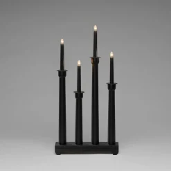 Adventsljusstake Gnosjö Konstsmide 4 Ljus Trä Svart