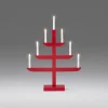 Adventsljusstake Gnosjö Konstsmide 7L på Fot H65Röd