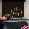 Adventsljusstake Gnosjö Konstsmide 7L med Färgade DekorationerGrön/Röd