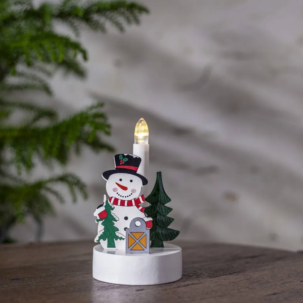 Adventsljusstake Star Trading Billy 1 Ljus Snögubbe