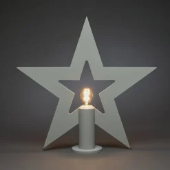 Adventsstjärna Gnosjö Konstsmide Stående Trä E27Grå