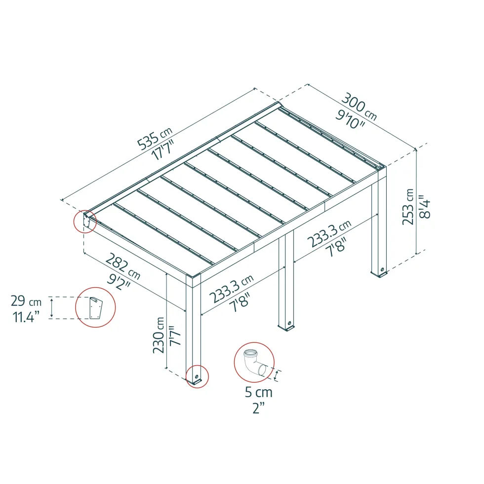 Altantak Canopia by Palram Helsingfors Cederträ 3 x 5,3m