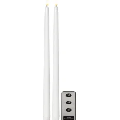 Antikljus Star Trading 2p Flamme Slim38cm Vit