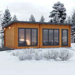 Attefallshus Luoman Lillevilla Sirkku 28 m² Komplett Stuga med Pulpettak