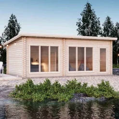 Attefallshus Luoman Lillevilla Sirkku 28 m² Komplett Stuga med Pulpettak