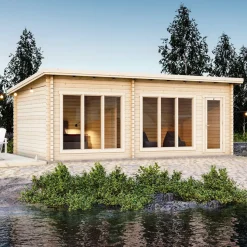 Attefallshus Luoman Lillevilla Sirkku 28 m² Komplett Stuga med Pulpettak