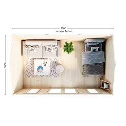 Attefallshus Luoman Lillevilla Pemu 15 m² Komplett Stuga med Sadeltak