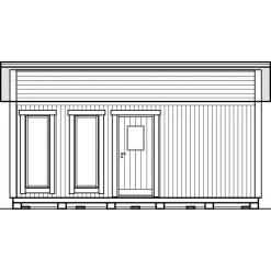 Attefallshus Vibostugan Njuta Funkis 25-4 24,3 m² Trähus