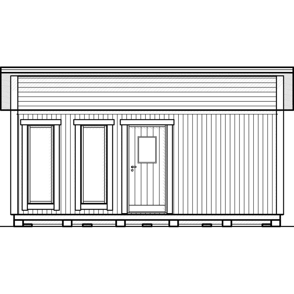 Attefallshus Vibostugan Njuta Funkis 25-4 24,3 m² Trähus