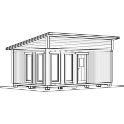 Attefallshus Vibostugan Njuta Funkis 25-4 24,3 m² Trähus