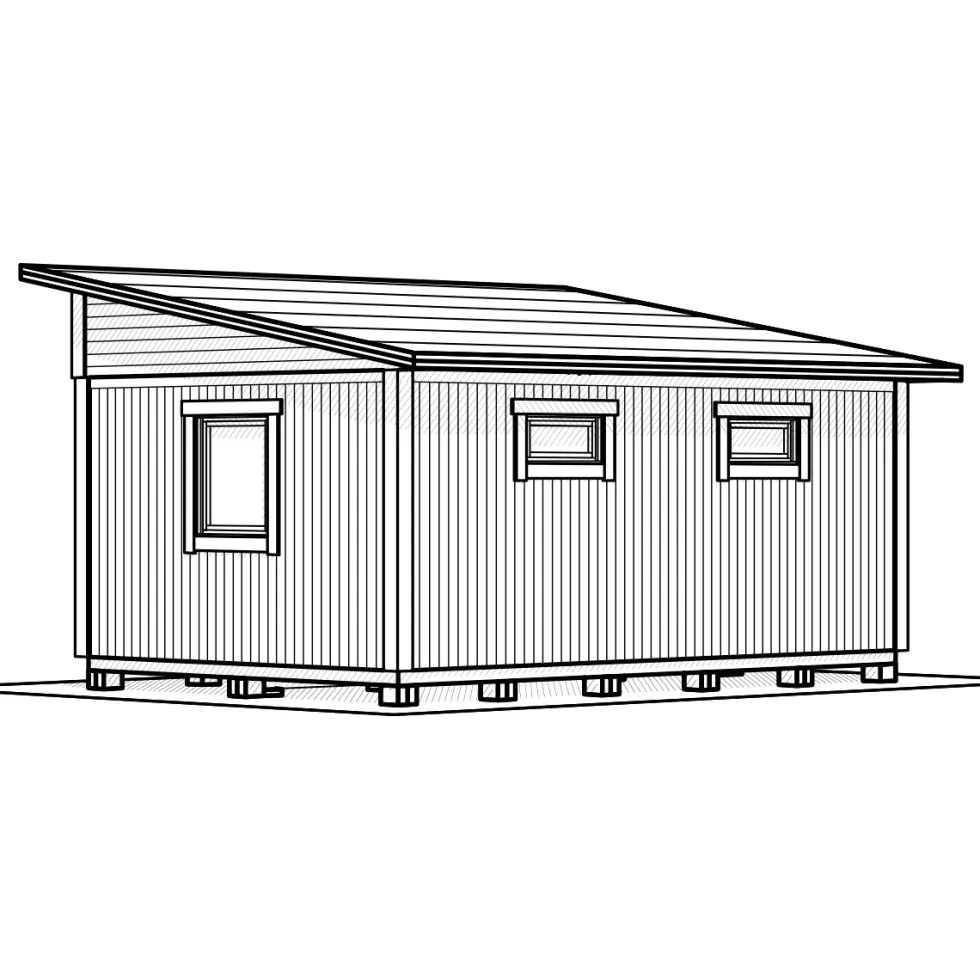Attefallshus Vibostugan Njuta Funkis 25-4 24,3 m² Trähus