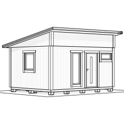 Attefallshus Vibostugan Njuta Funkis 20-2 19,6 m² Trähus