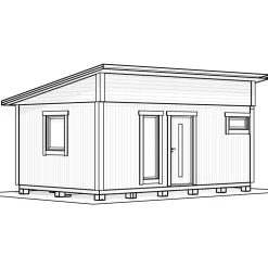 Attefallshus Vibostugan Njuta Funkis 25-2 24,3 m² Trähus