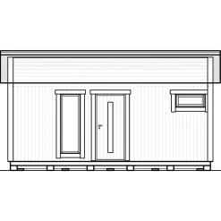 Attefallshus Vibostugan Njuta Funkis 25-2 24,3 m² Trähus