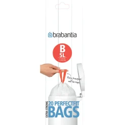 Avfallspåsar Brabantia 5L Vit Plastpåse med Knytband