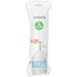Avfallspåsar Brabantia 23-30L Vit Plastpåse med Knytband