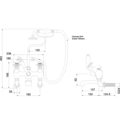 Badkarsblandare Burlington CL21 Birkenhead