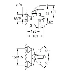 Badkarsblandare Grohe Eurosmart 33300