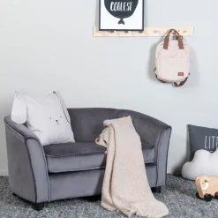 Barnsoffa Venture Home Måna Grå Sammet