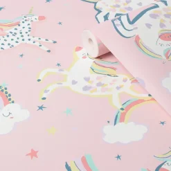 Barntapet NEXT Unicorn EasyUp 118328, Mönstrad Rosa