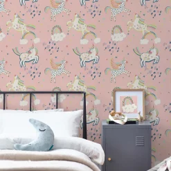 Barntapet NEXT Unicorn EasyUp 118328, Mönstrad Rosa