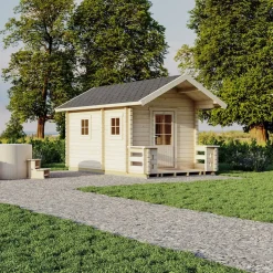 Bastu Luoman Lillevilla Tiira 10,3 m² Fristående Utebastu med Sadeltak