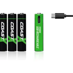 Batteri Coast Uppladdningsbara AAA 1,5V 750 mAh 4-pack inkl Laddningskabel