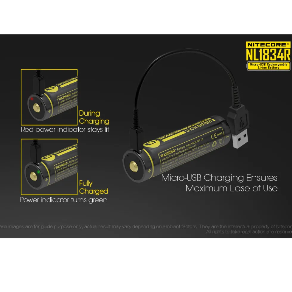 Batteri Nitecore NL1834R 18650 3400mAh Uppladdningsbart
