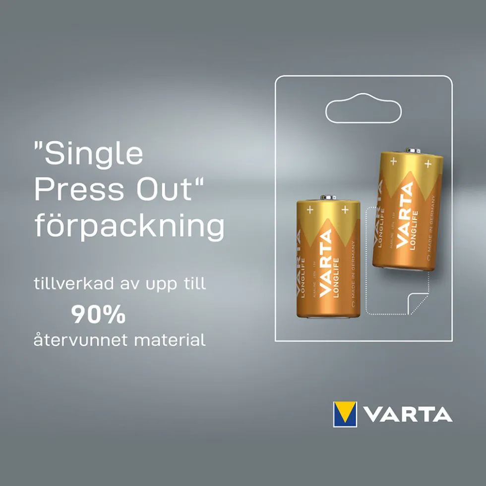Batteri VARTA Alkaliska Longlife LR20/D 2-Pack