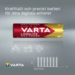 Batteri VARTA Alkaliska Max Power LR6/AA 4-Pack