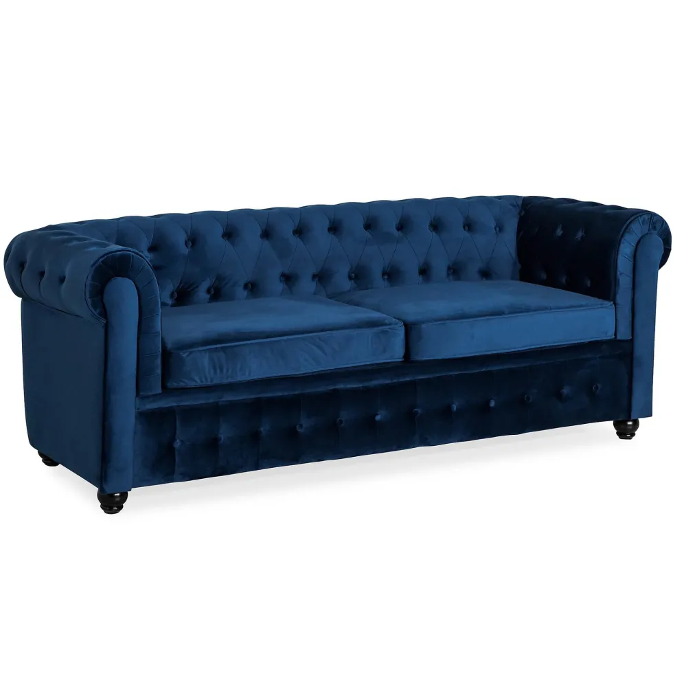 Bäddsoffa Manor House Chesterfield Lyx 3-sits Sammet