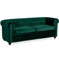 Bäddsoffa Manor House Chesterfield Lyx 3-sits Sammet