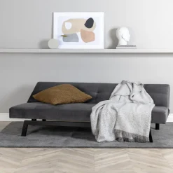 Bäddsoffa Venture Home Bodil Grå Sammet 2-sitssoffa 180x80x55 cm 1 Sovplats
