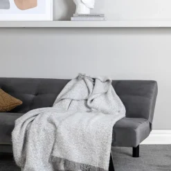 Bäddsoffa Venture Home Bodil Grå Sammet 2-sitssoffa 180x80x55 cm 1 Sovplats