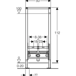 Bidéfixtur Geberit Duofix 112 cm
