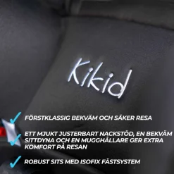 Bilbarnstol Kikid ISOFIX 9-36 kg Black Edition