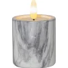 Blockljus Star Trading Flamme Cement Votive Marble 2 st