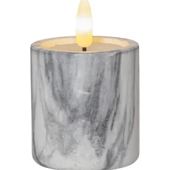 Blockljus Star Trading Flamme Cement Votive Marble 2 st