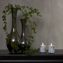 Blockljus Star Trading Flamme Cement Votive Marble 2 st