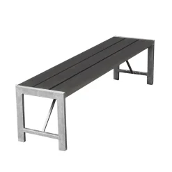 Bänk Hortus Nonwood Antracit H-Modell 180 cm Galvaniserad Ram