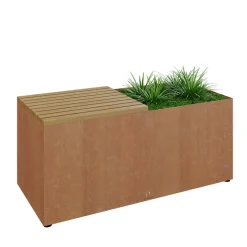 Bänk OFYR Herb Garden med OdlingsytaCortenstål