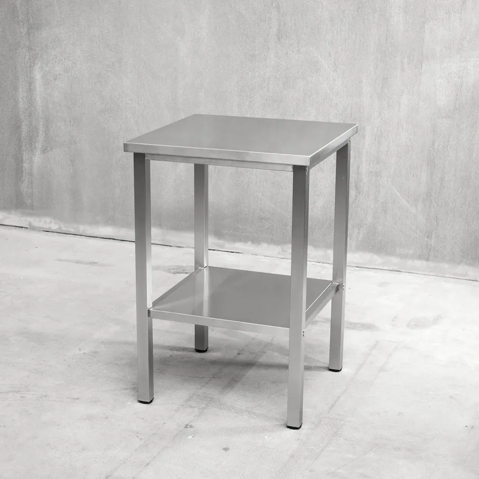 Bänkstativ Vilan Stainless Variant Stativ med Toppskiva & Underhylla