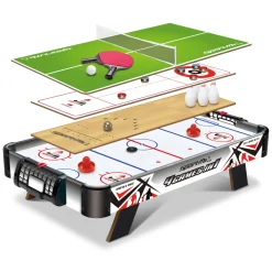 Bordsspel SportMe 4-i-1 Airhockey, Bordtennis, Curling & Bowling