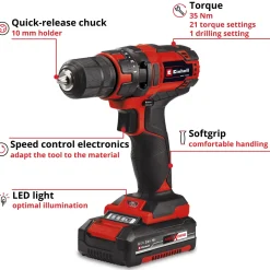 Borrmaskin Einhell TC-CD 18/35 LiSladdlös med 1x2,0 Ah Batteri