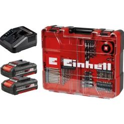 Borrmaskinskit Einhell TE-CD 18/40 Li +69 Sladdlös KIT med 2x2,0 Ah Batterier
