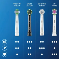 Borsthuvud Oral-B Cross Action Black 3 st