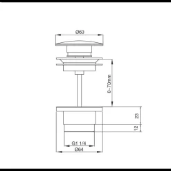 Bottenventil Scandtap Steel Pop-up Universal Duo