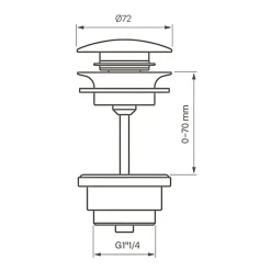Bottenventil Tapwell 68400 Universal Ej Stängningsbar