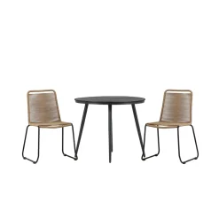 Cafégrupp Venture Home Break Ø90 cm med 2 Lindos Trädgårdsstolar Utomhus